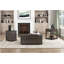 Table basse traditionnelle à plateau relevable rustique avec rangement brun