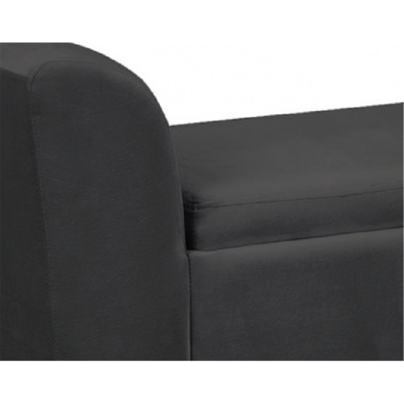 Banc de rangement rembourré Ewelina, Velours noir