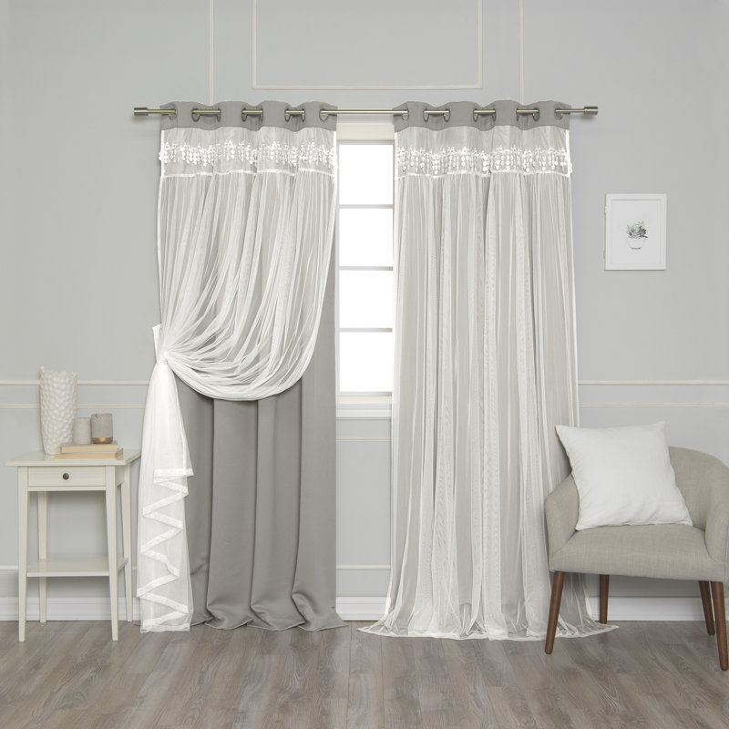 Loar Room Darkening Thermal Curtain Panels, 52" W x 96" L, Dove