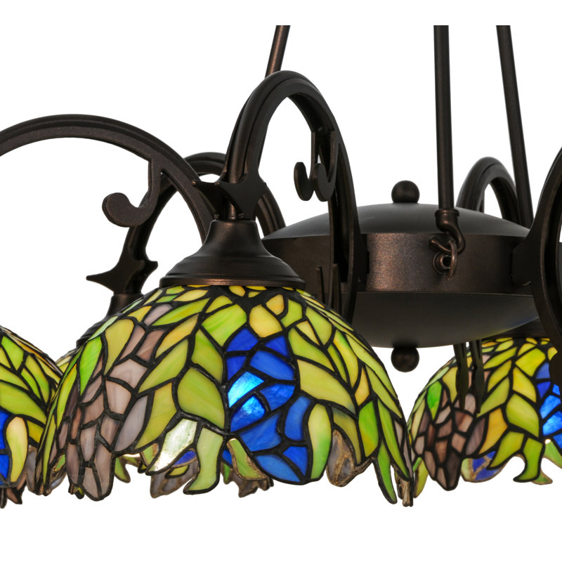 Lustre classique / traditionnel 6 lumières Tiffany Honey Locust