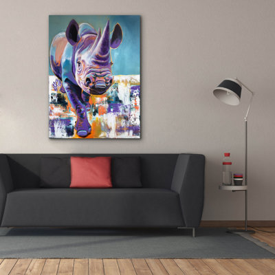 «Rhino - Mwaiseni» par Dawg Painter, art mural sur toile