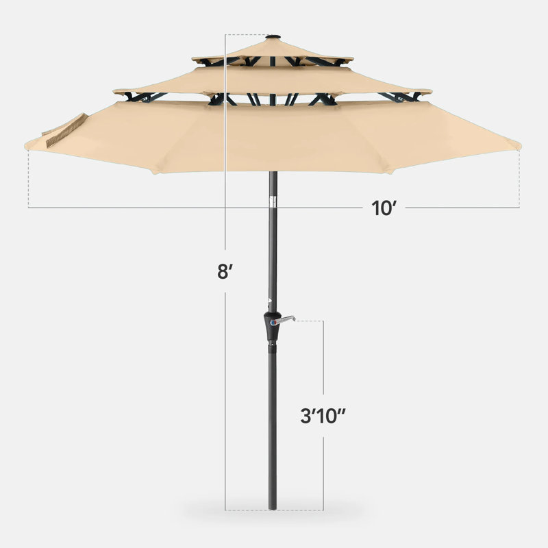 Parasol de patio à 3 niveaux, Sand