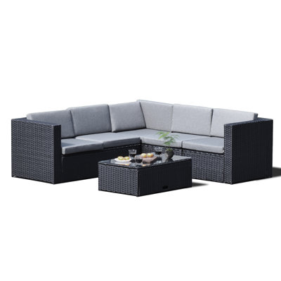 Atilano 5-Person Sectional Seating Group with Cushions
