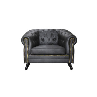 Faux Leather Chesterfield Chair