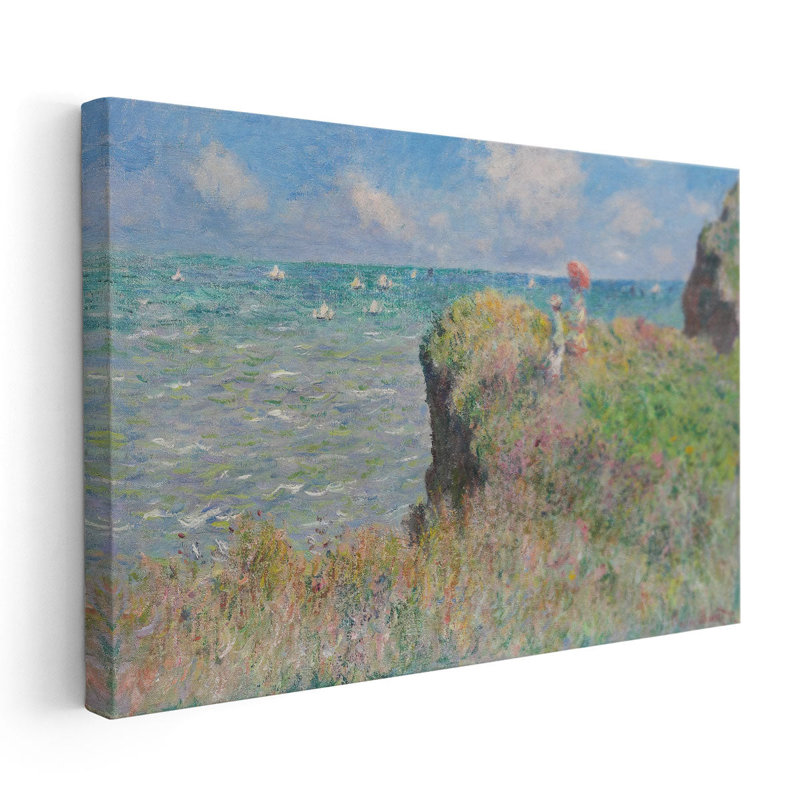 «Cliff Walk at Pourville, 1882», reproduction d'art sur toile, H 20 po x l 30 po