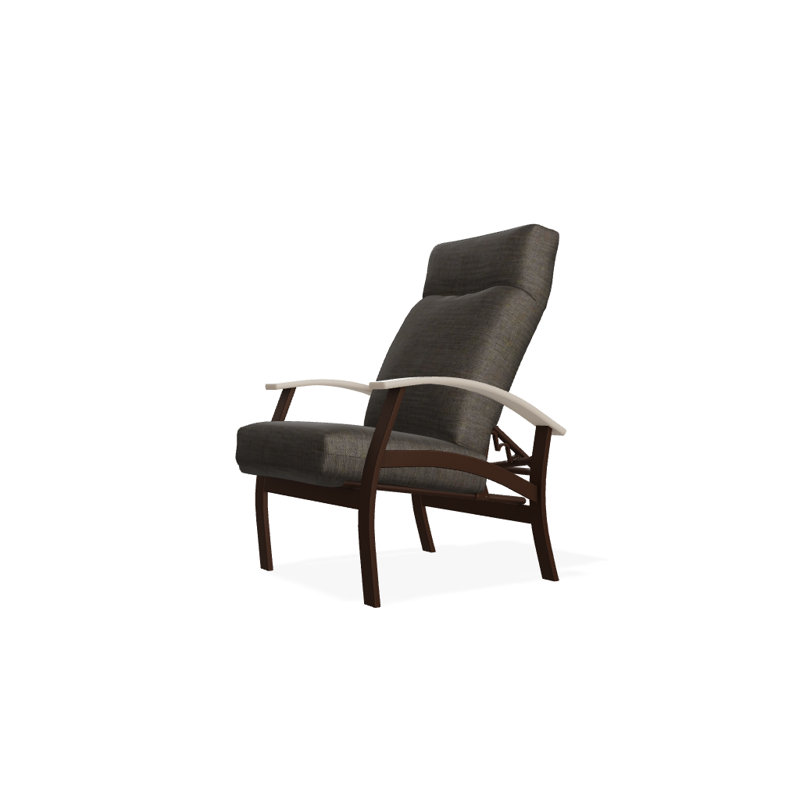 Chaise de patio inclinable avec coussins Askar, Tissage uni cendre coulée Sunbrella®, Kona texturé, Désert P60