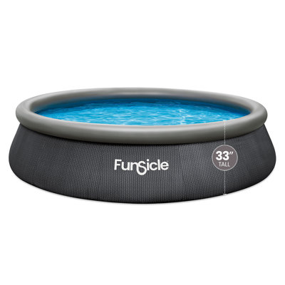 Funsicle: QuickSet Designer Pool - 13ft Above Ground Inflatable Pool Set, 13' x 33", Includes RX600 Filter Pump & Type D Cartridge, For 6-7 People
