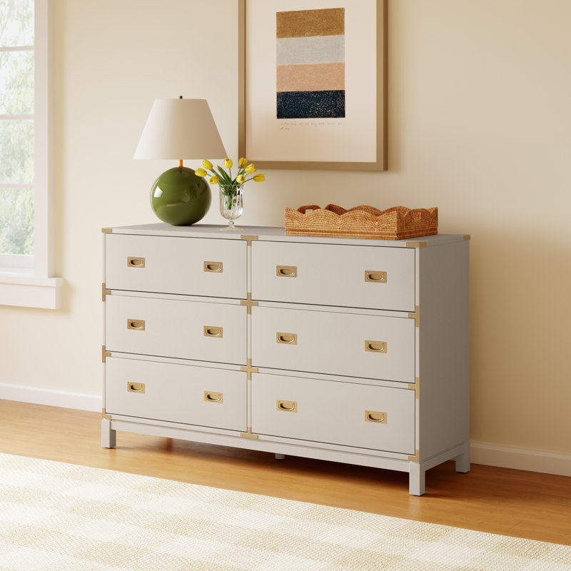 Dania 6-Drawer Dresser, White
