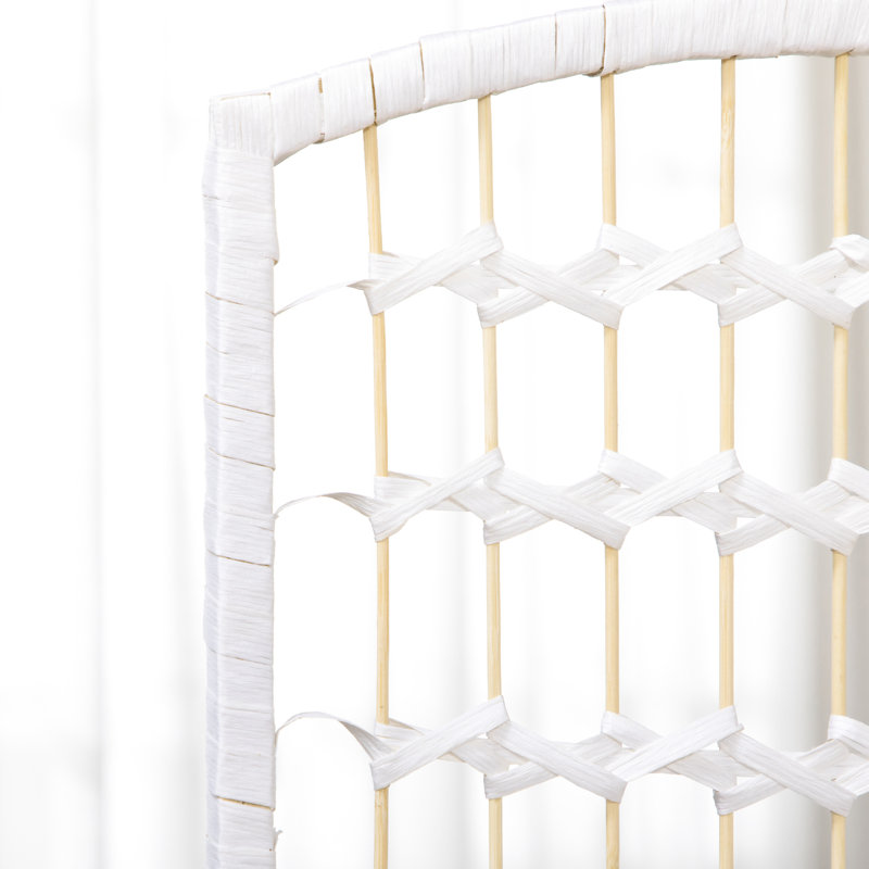 Cloison de séparation à 4 ondes en fibre, cloison pliante d'intimité pour cloison, blanc 5,6 pi pour la maison, le bureau, la cloison chic, la cloison, la solution