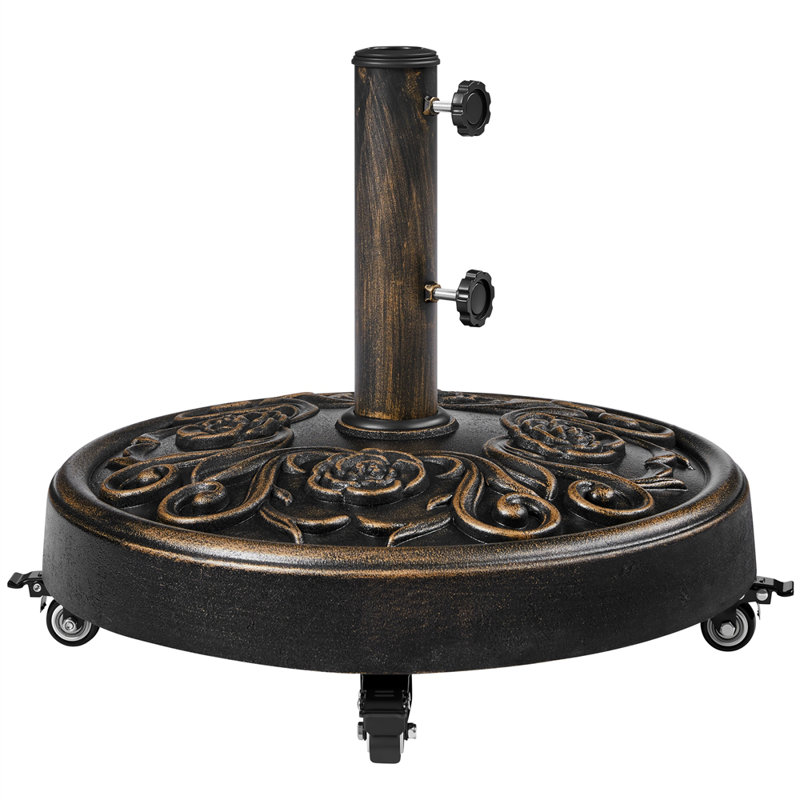 24.95kg Free Standing Umbrella Base with Wheels, Bronze