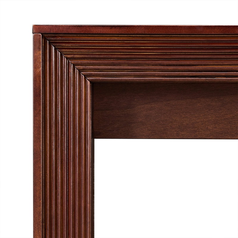 Console haute cannelée avec banc recouvert de tissu, Cerisier