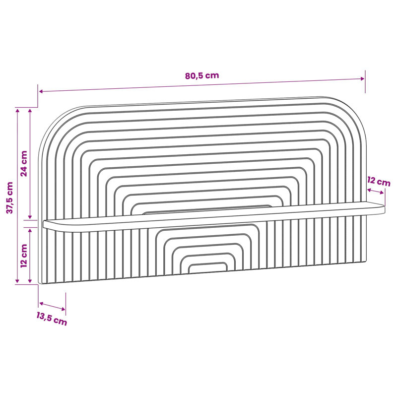 Engineered Wood Wall Shelf, High Gloss White