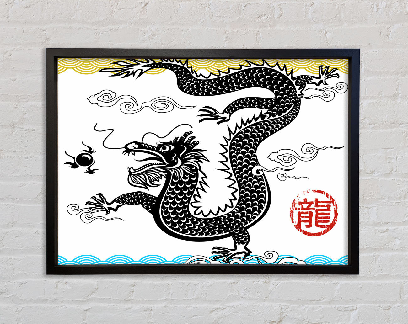 Bright Star Japanese Dragon Of The Seas - Single Picture Frame Art ...