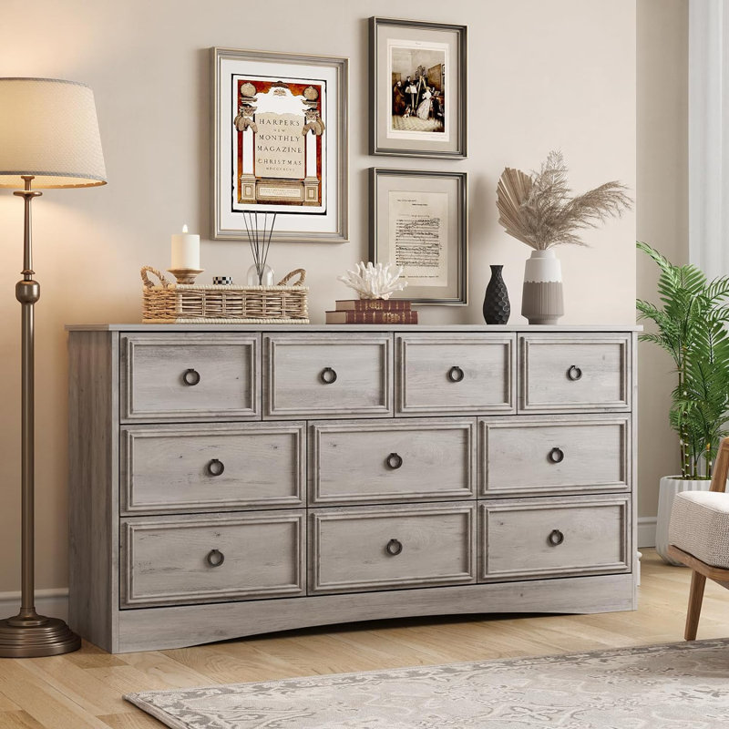 Breakwater Bay 10 Drawer Dresser Tv Stand , Chest Of Drawers For Bedroom,dresser For Living Room, Gray
