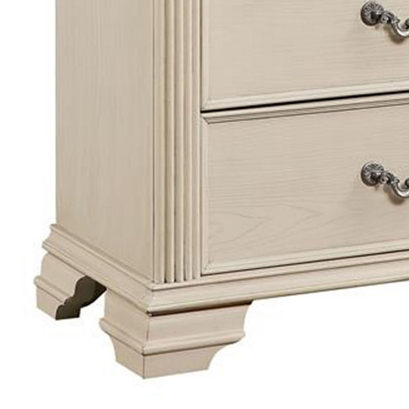 Commode 5 tiroirs Althena, Blanc