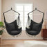 Chaise suspendue simple avec 2 coussins, balancelle hamac, hamac Macrame Boho avec tige en métal à haute résistance, intérieur et extérieur