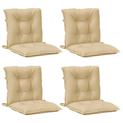  Ensemble de 4 coussins de chaise à dossier bas Melange Beige