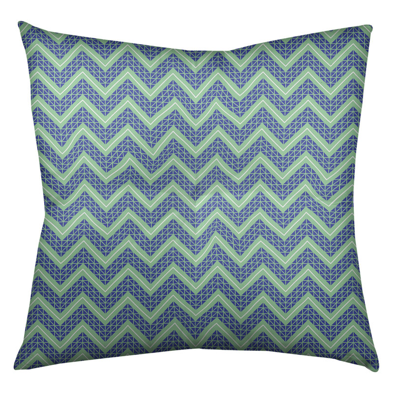 Coussin Rhonda Cheval, 30 po x 30 po, Vert / bleu