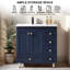 Ensemble de meuble-lavabo simple 32 po bleu