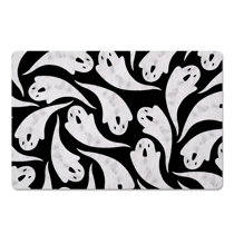 Xsinufn Halloween Kitchen Mat,Ghost Pumpkin Decorative Black Kitchen Rugs  and Mats Non Skid Washable,Low-Profile Mats for Home Kitchen Halloween  Decor,17x48+17x30 Inches 