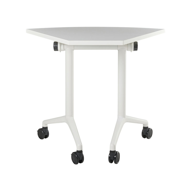 Foldable Office Desk Abbondio Dark Brown 90 cm 60 cm, White