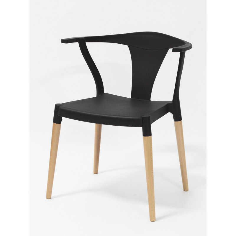 Balaton 17.25'' H Stacking Side Chair, Black