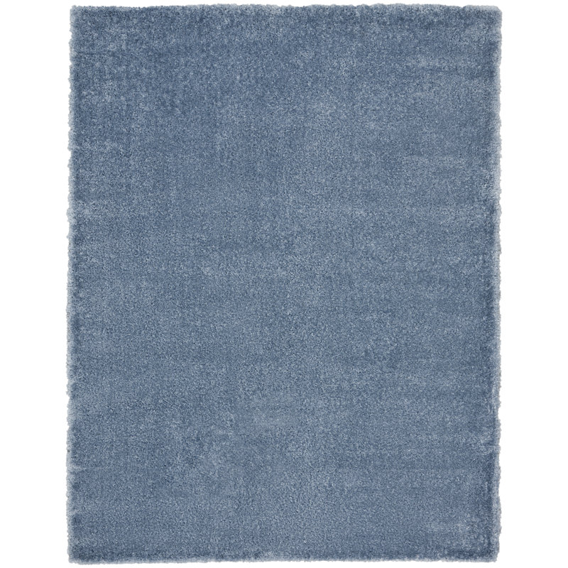Tapis bleu clair clair à poils longs Dreamy, Rectangle 6 pi 7 po x 9 pi 2 po