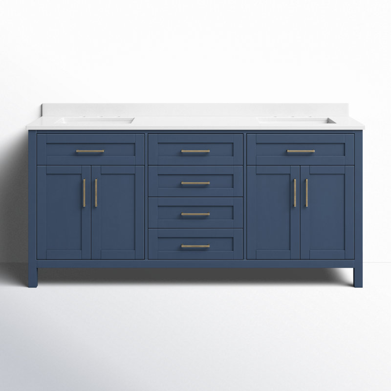 Ensemble de meuble-lavabo double 72 po Tahoe, Bleu minuit