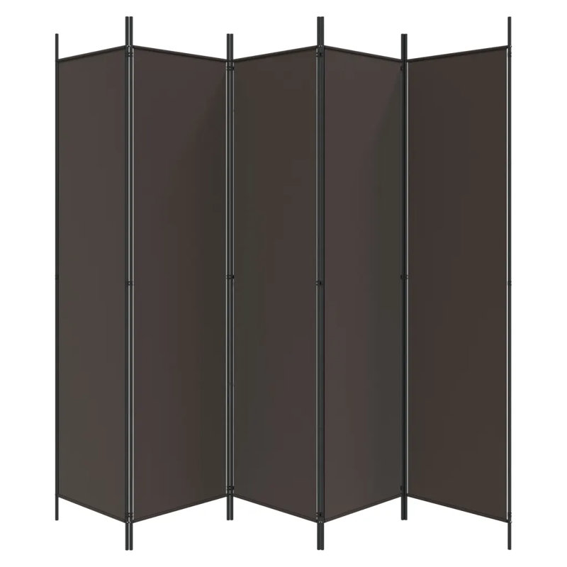 Kasimir Folding Room Divider, 6, Brown, 200cm H x 300cm W