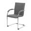 Ensemble de 2 chaises de bureau Neni, vinyle gris rembourré de mousse, porte-à-faux chromé-126708225