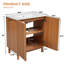 Meuble-lavabo traditionnel en bois 29,9 pouces avec lavabo en céramique à 3 trous, pieds et portes