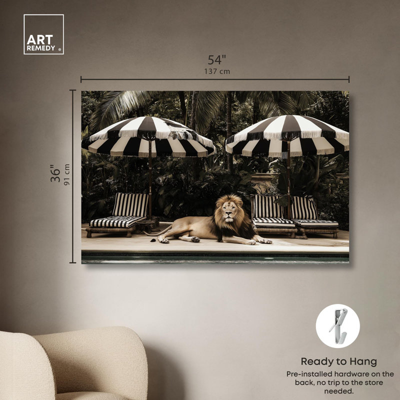 Art Remedy Retro Photography Canvas, Luxe of the Jungle King, Wrapped Canvas, 36" H x 54" W