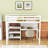Wooden Twin Loft Bed With Shelves, Built-In Desk, Writing Board And Guardrails-1283050991