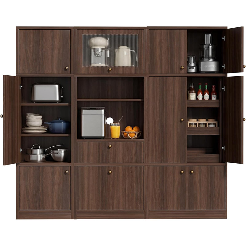 Séparateur de tiroir extensible 3 pièces multi-usages avec conception réversible haute densité et base antidérapante, Brun