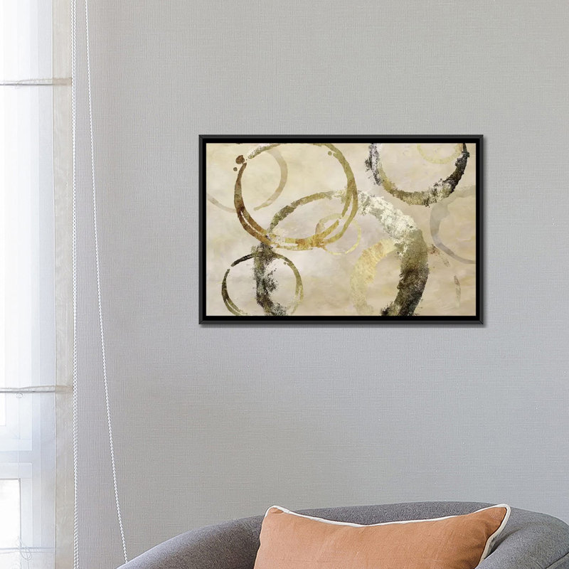 « golden rings », impression sur toile, H 12 po x l 18 po x P 1,5 po, Toile tendue, Pas de tapis