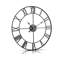 Horloge murale, 61 cm (24 pouces), chiffres romains, silencieuse, à piles, style classique, ronde, noire.