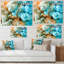 Encre bleue et verte, art mural moderne-954923484-954923492