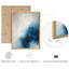 «Blue Abstract Clouds», ensemble de 3 reproductions d'art encadrées inspirées de l'océan avec des tons de marine et de blanc, œuvre d'art contemporaine pour la chambre ou le salon-118383478-118383473