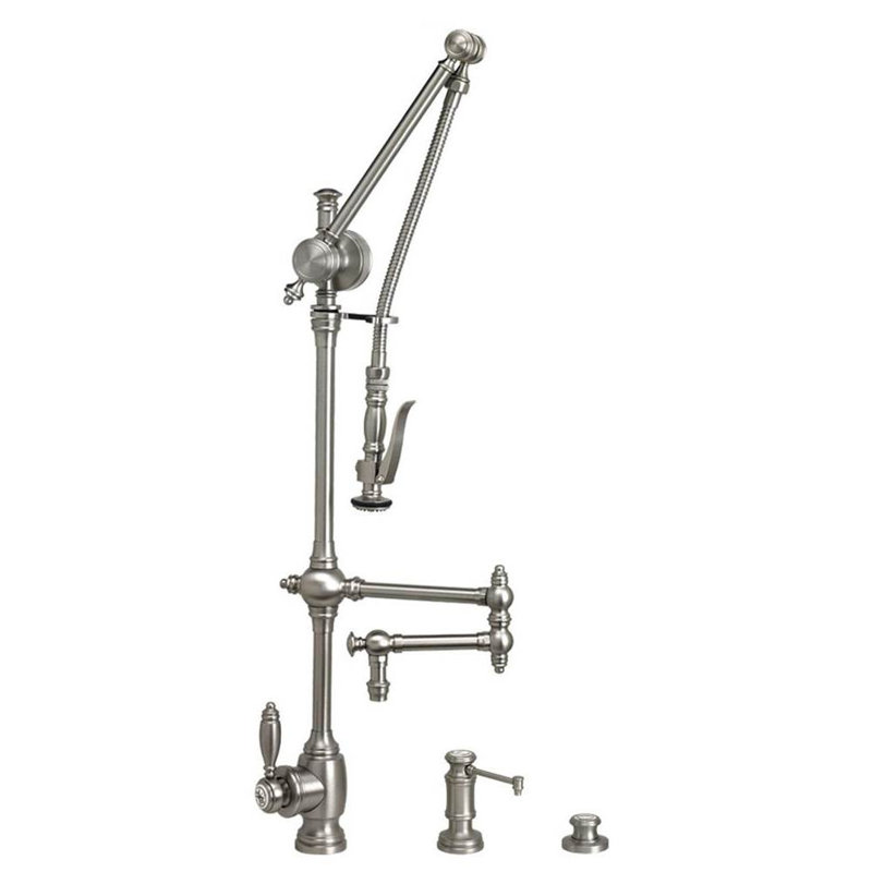 Gantry Kitchen Faucet, Antique Brass, Without Soap Dispenser