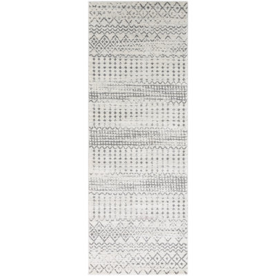 Tapis ivoire / gris clair tissé à la machine Wooley