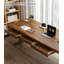 Grand bureau en bois avec trois tiroirs de rangement-377171884