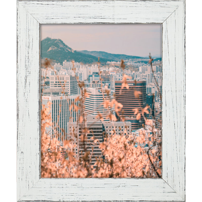 Montreuil White Solid Wood Matte Picture Frame - Set of 4 with Mat, 8" W x 10" H