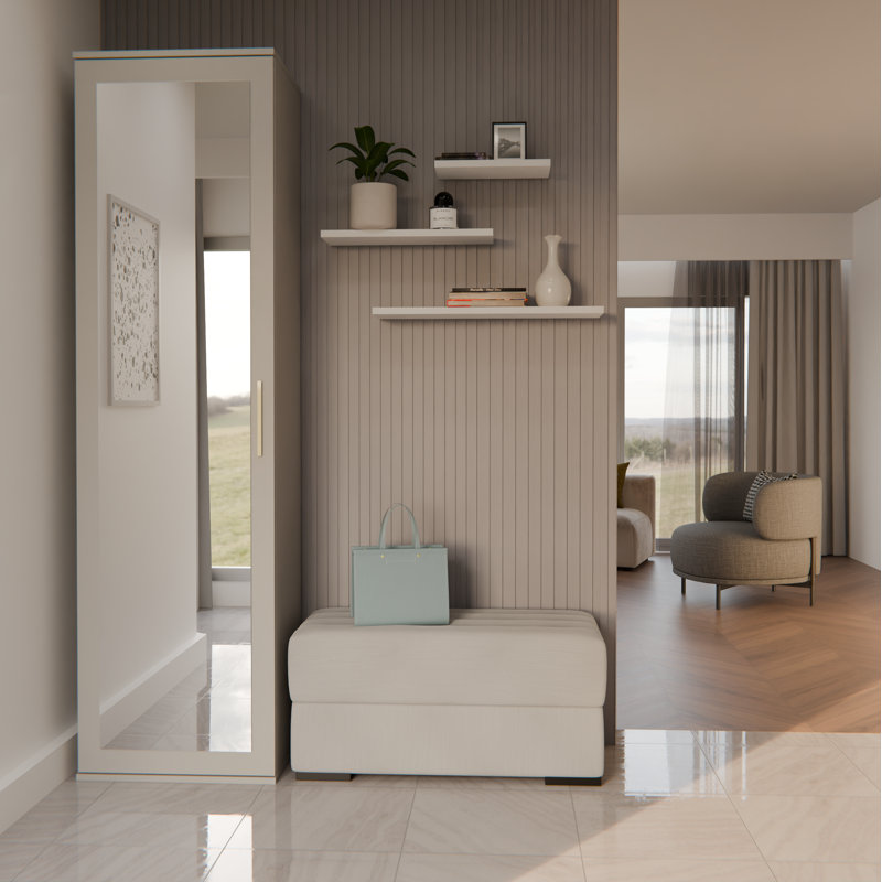 Hyland 1 Door Laminate Wardrobe, Cashmere