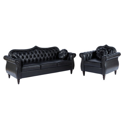 Chamira 2 Piece Faux Leather Living Room Set by Alcott Hill