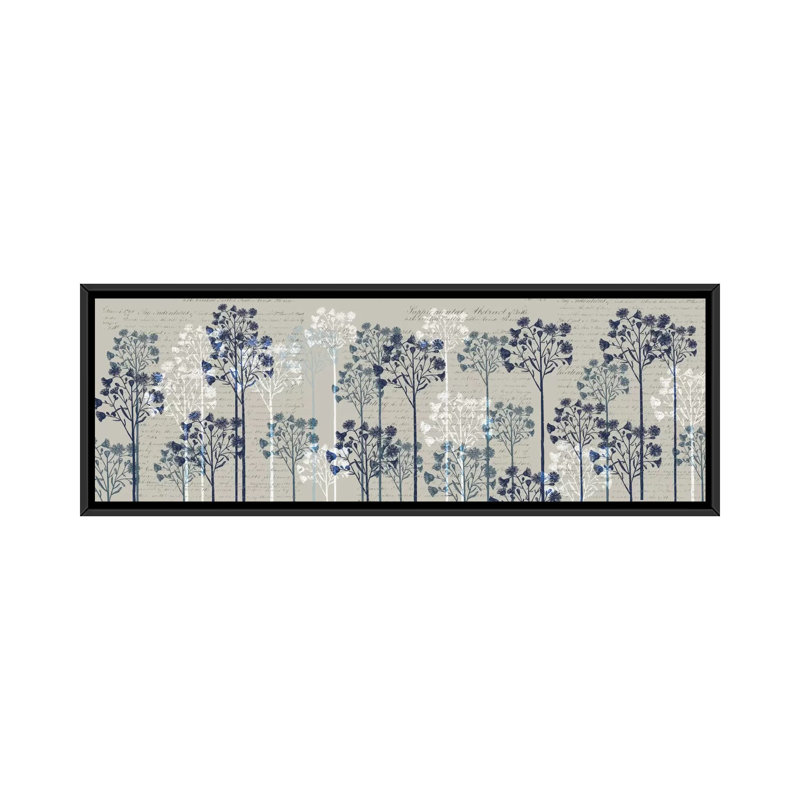 Floral Trees I par Fab Funky - Impression sur toile tendue sur châssis, H 12 po x l 36 po x P 1,5 po, Cadre noir