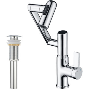 Lefton Rotatable Bathroom Faucet Bf2204 With Pop-up Sink Drain Stopper Without Overflow D01