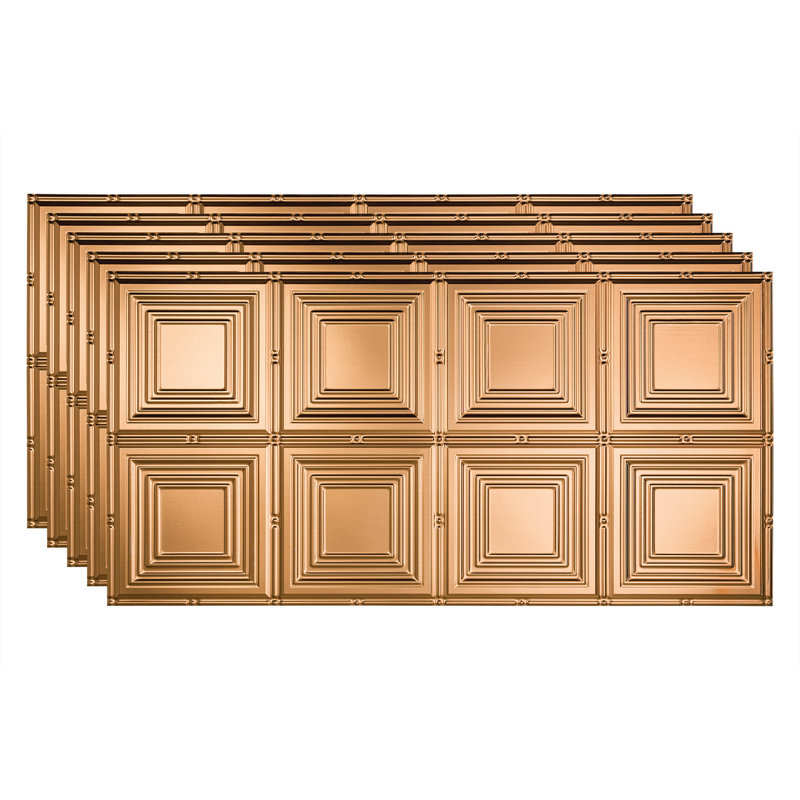Panneau de plafond décoratif en vinyle 2 pi x 4 pi FASÄDE, Cuivre poli