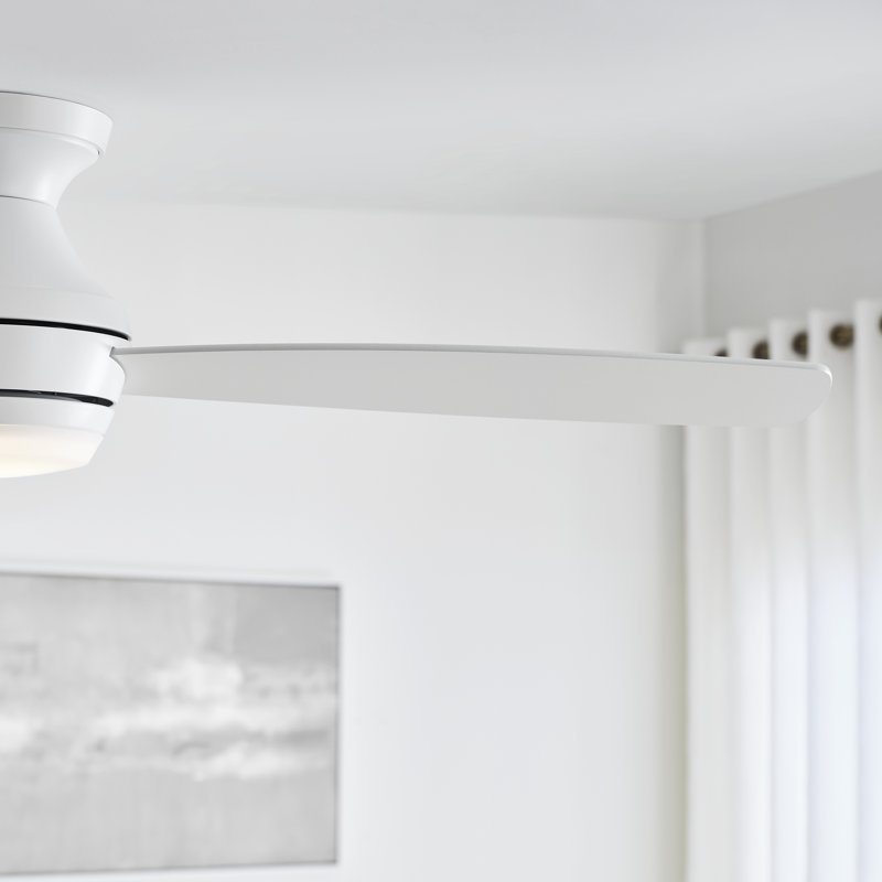 Rivers Ceiling Fan with LED Lights, Matte White, 52 inches