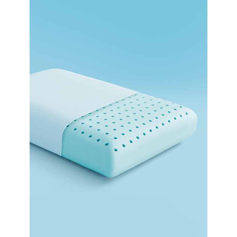  Cooling Memory Foam Pillow - Odorless, Breathable, Skin-Friendly with Superior Support for Back, Stomach or Side Sleepers, Home, Hotel, Hospital Essentials (Blue, Queen, 2 Pack)