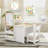 3-in-1 Kids Art Table And Chair Set With Double-sided Adjustable Easel, Storage Shelves, Paper Roll, Chalkboard And Whiteboard For Drawing, Craft, And Learning